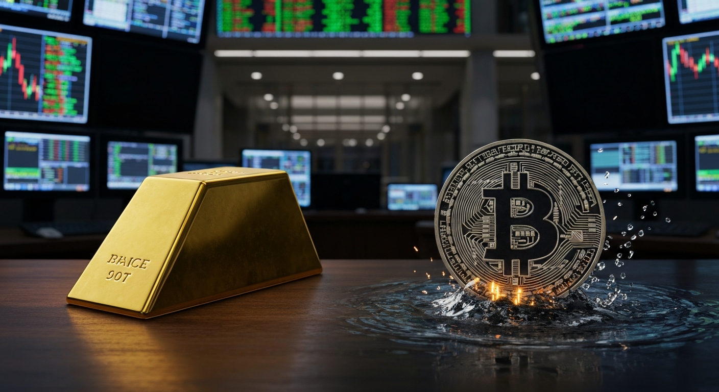 比特币与黄金投资情绪背离：动量转换信号显现