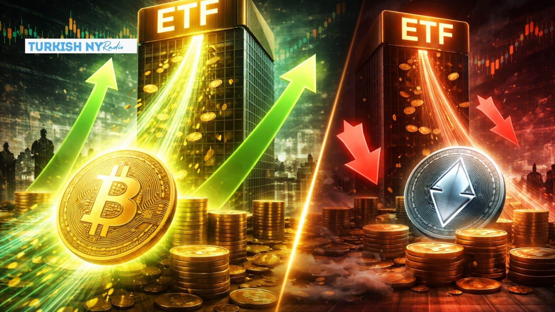 比特币ETF资金流入推动价格走强，以太坊遭遇资金外流