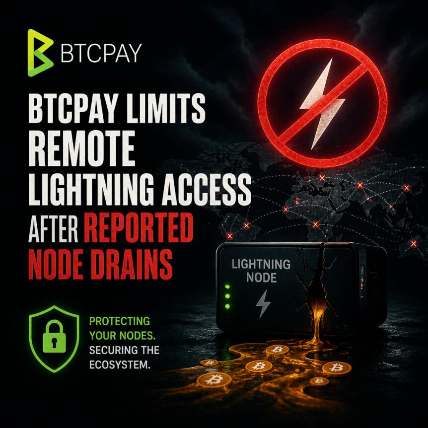 BTCPay Server 临时封禁远程访问应对闪电网络安全漏洞