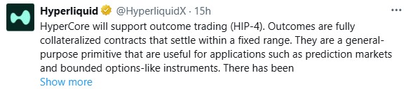  超流动性 HIP-4 升级引入结果交易市场 