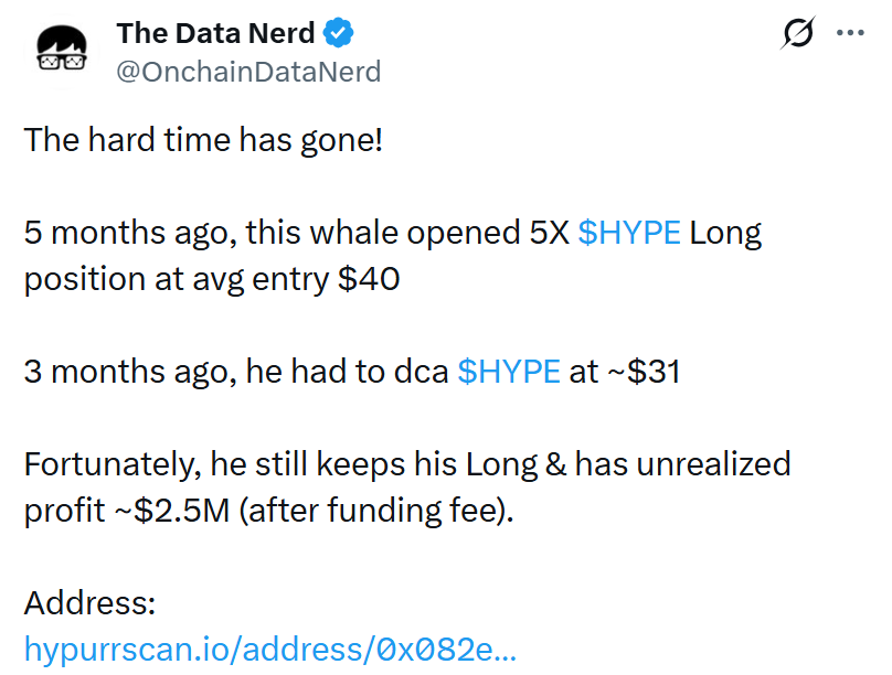 HYPE代币价格上涨带动高杠杆头寸转盈
