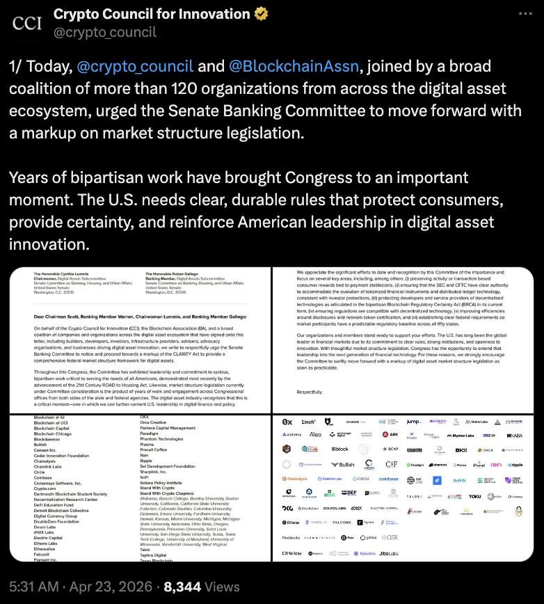 加密行业联合施压推动数字资产立法进程