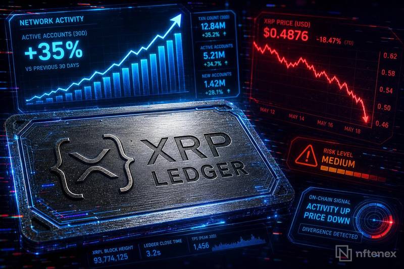 XRP账本活跃度飙升但价格持续走低 分化现象引市场关注