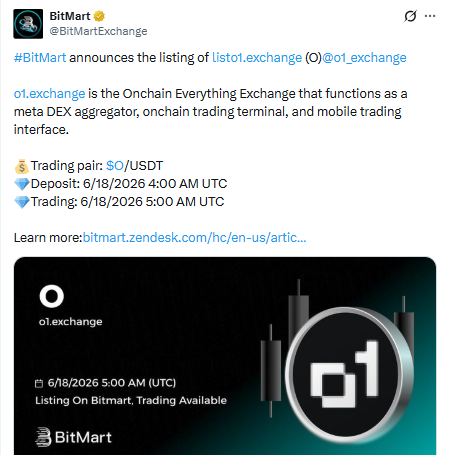 o1交易所上线$O代币 市场反应强烈 产品落地成关键驱动力