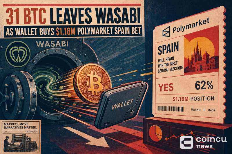 31个比特币从Wasabi流出押注西班牙世界杯胜出引发关注